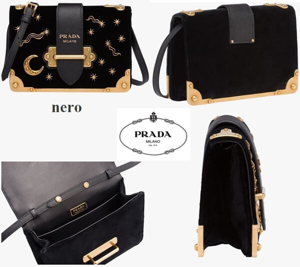 2017新作 PRADA プラダスーパーコピー*カイエベルベット夜空柄ショルダーバッグ 1BH018_2EKN